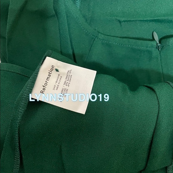 πNWOT Reformation Gavin Dress Emerald - Picture 7 of 7